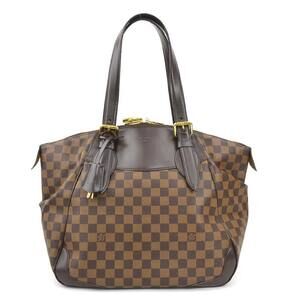 LOUIS VUITTON Authentic Brown Damier Leather Shoulder Bag